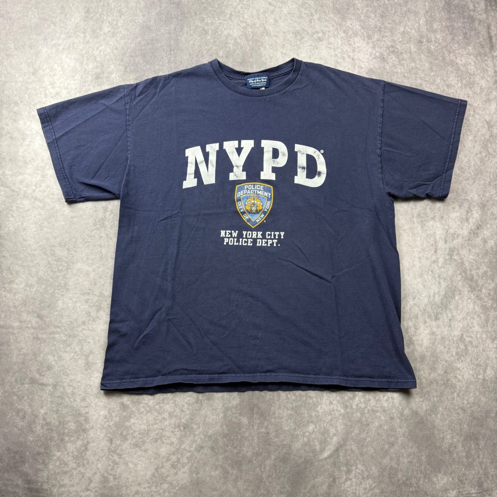NYPD New York City Police Dept Graphic T-Shirt Navy Blue Mens XL 2010